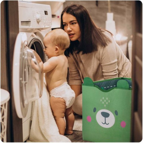 Pudełko Pojemnik Składany Kosz na Zabawki 2w1 Mata do Zabawy Zielony Pudełko Pojemnik Składany Kosz na Zabawki 2w1 Mata do Zabawy Zielony