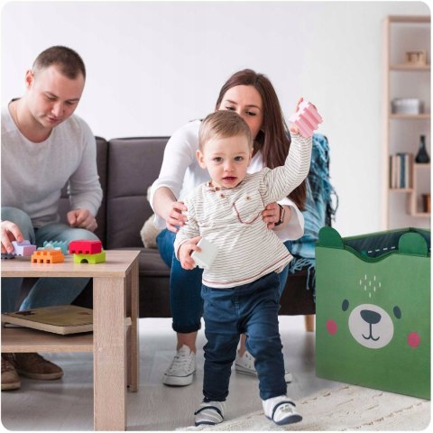 Pudełko Pojemnik Składany Kosz na Zabawki 2w1 Mata do Zabawy Zielony Pudełko Pojemnik Składany Kosz na Zabawki 2w1 Mata do Zabawy Zielony