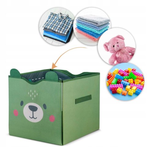 Pudełko Pojemnik Składany Kosz na Zabawki 2w1 Mata do Zabawy Zielony Pudełko Pojemnik Składany Kosz na Zabawki 2w1 Mata do Zabawy Zielony