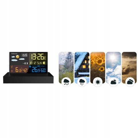 BEMI CYFROWA BEZPRZEWODOWA STACJA POGODY HIGROMETR BAROMETR ZEGAR CZUJNIK BEMI CYFROWA BEZPRZEWODOWA STACJA POGODY HIGROMETR BAROMETR ZEGAR CZUJNIK