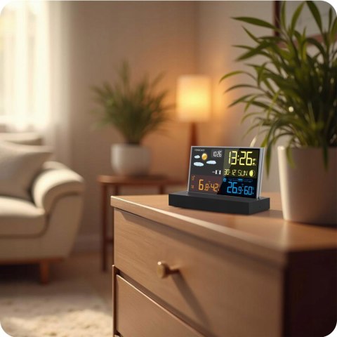 BEMI CYFROWA BEZPRZEWODOWA STACJA POGODY HIGROMETR BAROMETR ZEGAR CZUJNIK BEMI CYFROWA BEZPRZEWODOWA STACJA POGODY HIGROMETR BAROMETR ZEGAR CZUJNIK