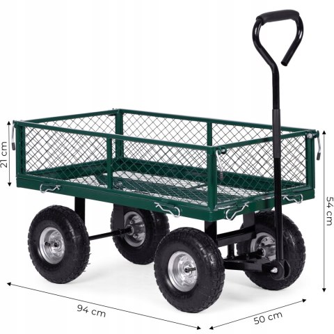 BEMI DUŻY WÓZEK OGRODOWY TRANSPORTOWY OTWIERANE BURTY 200kg POMPOWANE KOŁA