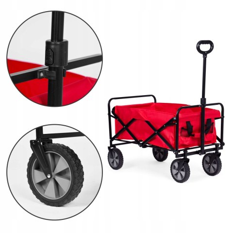 BEMI DUŻY WÓZEK OGRODOWY TRANSPORTOWY SKŁADANY 105x47cm CZERWONY BEMI DUŻY WÓZEK OGRODOWY TRANSPORTOWY SKŁADANY 105x47cm CZERWONY