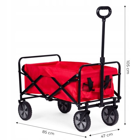 BEMI DUŻY WÓZEK OGRODOWY TRANSPORTOWY SKŁADANY 105x47cm CZERWONY BEMI DUŻY WÓZEK OGRODOWY TRANSPORTOWY SKŁADANY 105x47cm CZERWONY