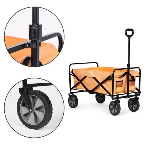 BEMI DUŻY WÓZEK OGRODOWY TRANSPORTOWY SKŁADANY 105x47cm POMARAŃCZOWY BEMI DUŻY WÓZEK OGRODOWY TRANSPORTOWY SKŁADANY 105x47cm POMARAŃCZOWY