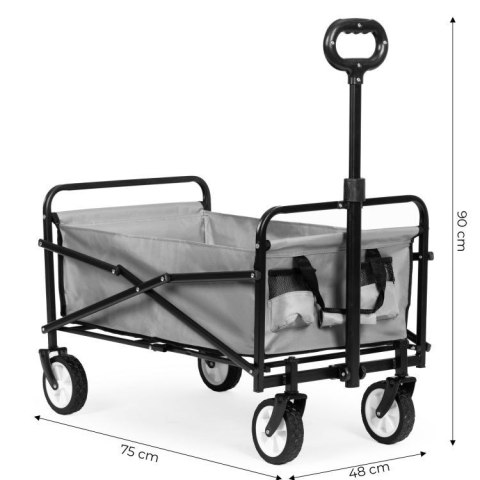 BEMI DUŻY WÓZEK OGRODOWY TRANSPORTOWY SKŁADANY 90x48cm SZARY BEMI DUŻY WÓZEK OGRODOWY TRANSPORTOWY SKŁADANY 90x48cm SZARY