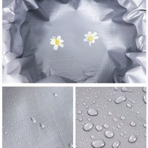 BEMI GRUBA MOCNA PLANDEKA PŁACHTA POKROWIEC 4x5m WODOODPORNA SREBRNA