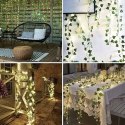 BEMI SZTUCZNY BLUSZCZ LIŚCIE LED x 12 NA BALKON ŚCIANĘ 25m GIRLANDA
