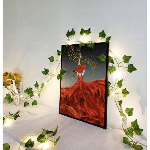 BEMI SZTUCZNY BLUSZCZ LIŚCIE LED x 12 NA BALKON ŚCIANĘ 25m GIRLANDA BEMI SZTUCZNY BLUSZCZ LIŚCIE LED x 12 NA BALKON ŚCIANĘ 25m GIRLANDA