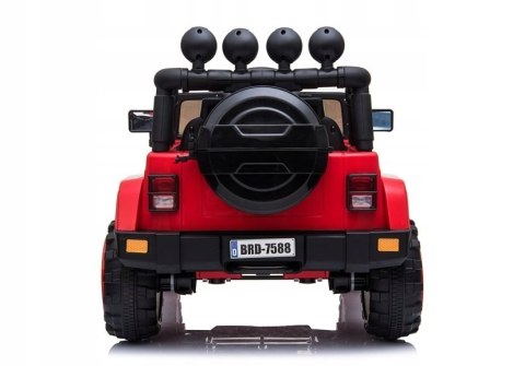 Auto Jeep 4 Silniki 12V Ekoskóra Piankowe Koła Kluczyk Czerwony