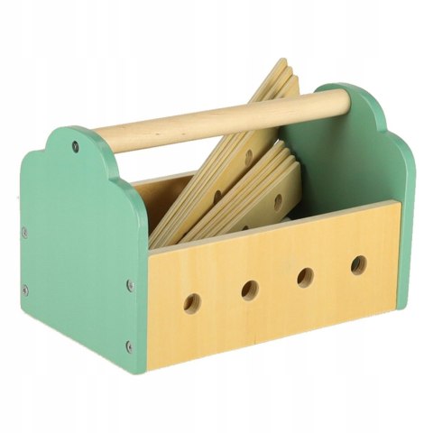 DUŻY DREWNIANY WARSZTAT MAJSTERKOWICZA Z NARZĘDZIAMI PIŁA WKRĘTARKA MŁOTEK