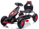 Duży Gokart na Pedały Pompowane Koła Hamulec Czarno-Czerwony