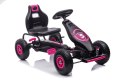 Duży Gokart na Pedały Pompowane Koła Hamulec Czarno-Różowy