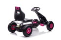 Duży Gokart na Pedały Pompowane Koła Hamulec Czarno-Różowy