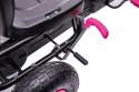 Duży Gokart na Pedały Pompowane Koła Hamulec Czarno-Różowy