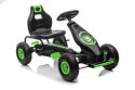 Duży Gokart na Pedały Pompowane Koła Hamulec Czarno-Zielony