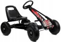 Duży Gokart na Pedały Pompowane Koła Hamulec Wolny Bieg Czarny
