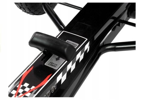 Duży Gokart na Pedały Pompowane Koła Hamulec Wolny Bieg Czarny