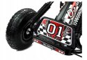 Duży Gokart na Pedały Pompowane Koła Hamulec Wolny Bieg Czarny