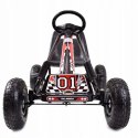 Duży Gokart na Pedały Pompowane Koła Hamulec Wolny Bieg Czarny