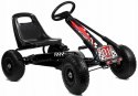 Duży Gokart na Pedały Pompowane Koła Hamulec Wolny Bieg Czarny