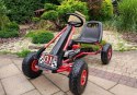 Duży Gokart na Pedały Pompowane Koła Hamulec Wolny Bieg Czerwony