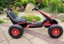 Duży Gokart na Pedały Pompowane Koła Hamulec Wolny Bieg Czerwony