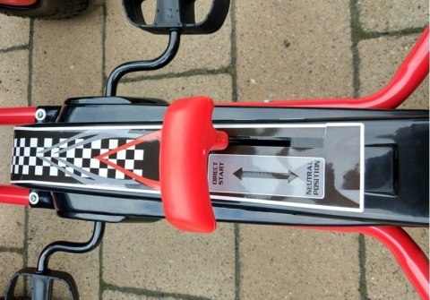 Duży Gokart na Pedały Pompowane Koła Hamulec Wolny Bieg Czerwony