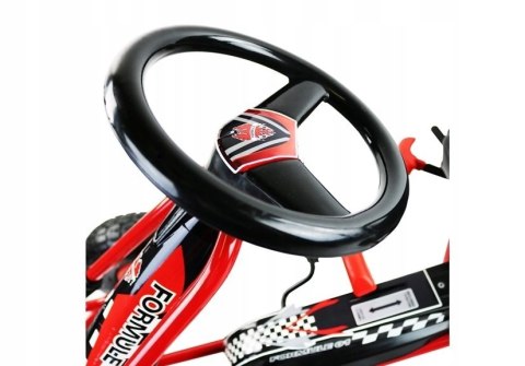 Duży Gokart na Pedały Pompowane Koła Hamulec Wolny Bieg Czerwony