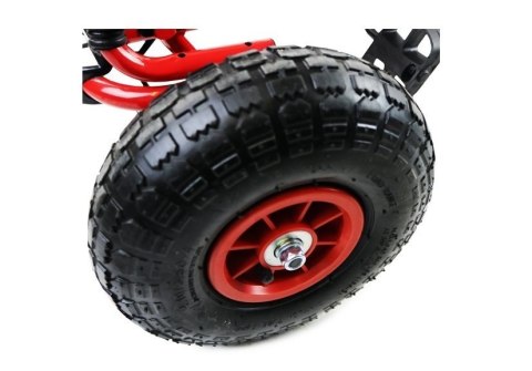 Duży Gokart na Pedały Pompowane Koła Hamulec Wolny Bieg Czerwony