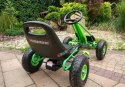 Duży Gokart na Pedały Pompowane Koła Hamulec Wolny Bieg Zielony