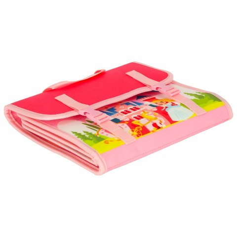 EDUKACYJNA TABLICA SENSORYCZNA PLECAK MONTESSORI WALIZKA DLA DZIECI RÓŻOWA