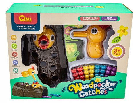 Gra Zręcznościowa Złap Robaczka Dzięcioł Magnetyczny Robak 8 Robaczków Gra Zręcznościowa Złap Robaczka Dzięcioł Magnetyczny Robak 8 Robaczków