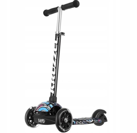 HULAJNOGA TRÓJKOŁOWA BALANSOWA DLA DZIECI ŚWIECĄCE LED GUMOWE KOŁA CZARNA