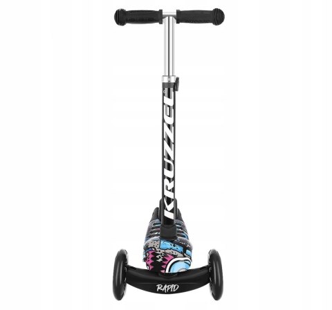 HULAJNOGA TRÓJKOŁOWA BALANSOWA DLA DZIECI ŚWIECĄCE LED GUMOWE KOŁA CZARNA