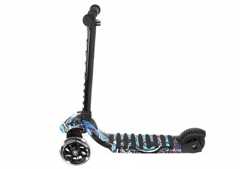 HULAJNOGA TRÓJKOŁOWA BALANSOWA DLA DZIECI ŚWIECĄCE LED GUMOWE KOŁA CZARNA