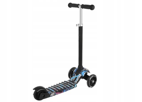 HULAJNOGA TRÓJKOŁOWA BALANSOWA DLA DZIECI ŚWIECĄCE LED GUMOWE KOŁA CZARNA