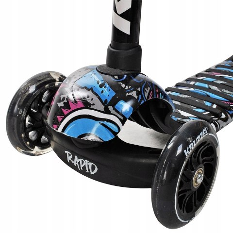 HULAJNOGA TRÓJKOŁOWA BALANSOWA DLA DZIECI ŚWIECĄCE LED GUMOWE KOŁA CZARNA