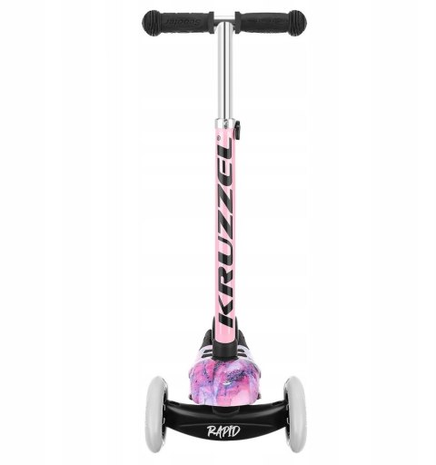 HULAJNOGA TRÓJKOŁOWA BALANSOWA DLA DZIECI ŚWIECĄCE LED GUMOWE KOŁA RÓŻOWA