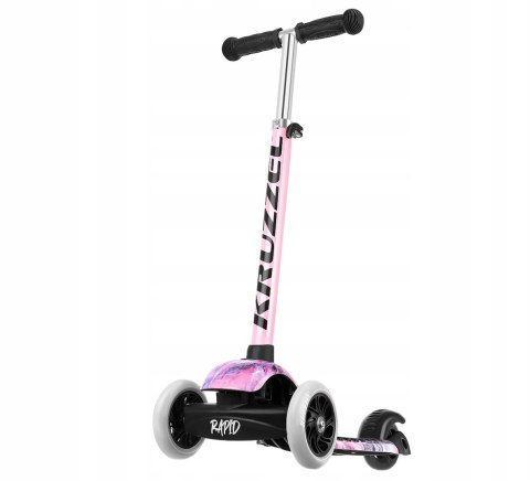 HULAJNOGA TRÓJKOŁOWA BALANSOWA DLA DZIECI ŚWIECĄCE LED GUMOWE KOŁA RÓŻOWA