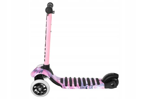 HULAJNOGA TRÓJKOŁOWA BALANSOWA DLA DZIECI ŚWIECĄCE LED GUMOWE KOŁA RÓŻOWA