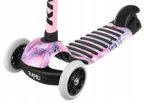 HULAJNOGA TRÓJKOŁOWA BALANSOWA DLA DZIECI ŚWIECĄCE LED GUMOWE KOŁA RÓŻOWA