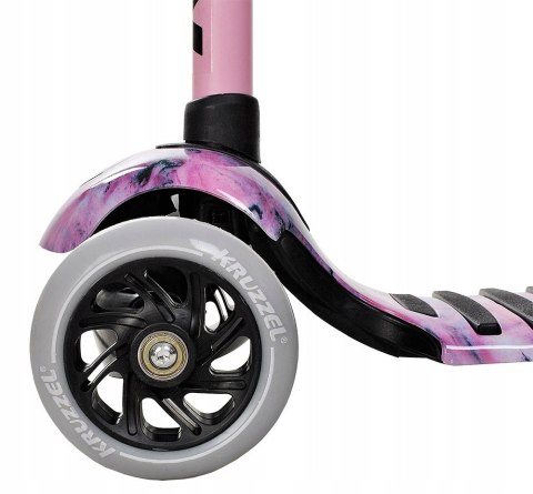 HULAJNOGA TRÓJKOŁOWA BALANSOWA DLA DZIECI ŚWIECĄCE LED GUMOWE KOŁA RÓŻOWA