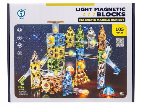 KLOCKI MAGNETYCZNE KONSTRUKCYJNE TOR KULKOWY ŚWIECĄCE ELEMENTY 105 EL. KLOCKI MAGNETYCZNE KONSTRUKCYJNE TOR KULKOWY ŚWIECĄCE ELEMENTY 105 EL.