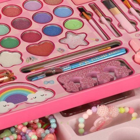 Kuferek Zestaw Kosmetyków do Makijażu i Paznokci Makeup Cienie Lakiery Kuferek Zestaw Kosmetyków do Makijażu i Paznokci Makeup Cienie Lakiery