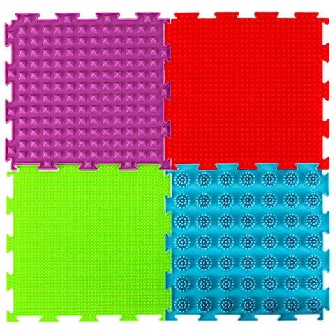 MATA DO MASAŻU STÓP SENSORYCZNA MONTESSORI PUZZLE ORTOPEDYCZNE KOLOROWE