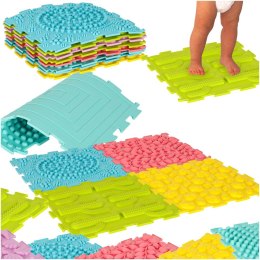 Mata Sensoryczna Puzzle Ortopedyczne Kolorowy Zestaw 8 elementów Masaż Stóp