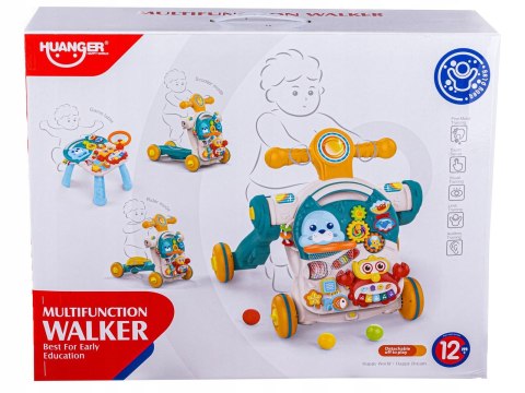 PCHACZ CHODZIK JEŹDZIK STOLIK EDUKACYJNY 4w1 HULAJNOGA ROWEREK PIANINKO