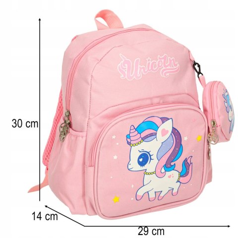 PLECAK JEDNOROŻEC DLA DZIEWCZYNKI DZIECIĘCY SZKOLNY DO PRZEDSZKOLA RÓŻOWY