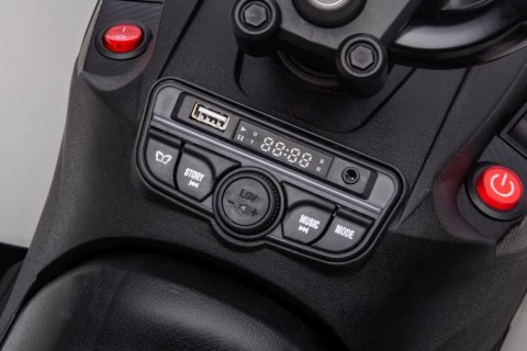 Quad Na Akumulator Can-Am Licencja 4x45W 12V Ekoskóra Koła Eva Kremowy Quad Na Akumulator Can-Am Licencja 4x45W 12V Ekoskóra Koła Eva Kremowy